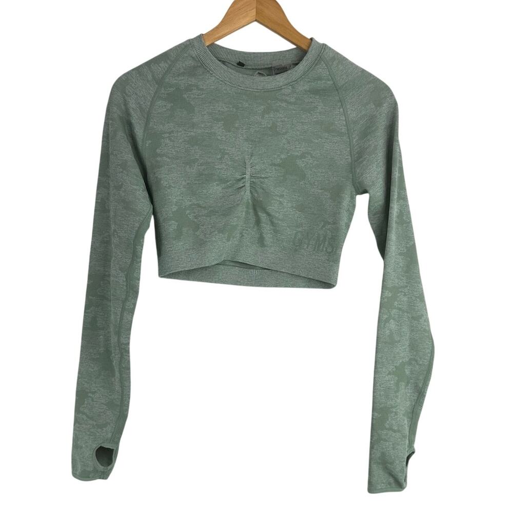 Gymshark Camo Seamless Long Sleeve Crop Top